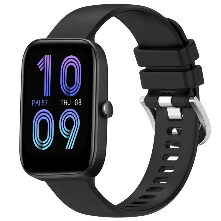 20mm Liquid Glossy Silver Buckle Silicone Watch Band