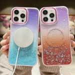 Multicolor Gradient Glitter Sequin MagSafe TPU Phone Case, For iPhone 15 Plus, For iPhone 15 - Image 4