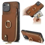 Cross Leather Ring Vertical Zipper Wallet Back Phone Case, For iPhone 6 Plus / 6s Plus, For iPhone 6 / 6s