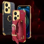 Electroplated Wrist Strap Crocodile Leather Back Phone Case, For Xiaomi Redmi Note 13 Pro+ - Image 2