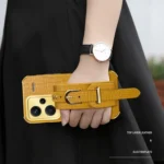 Electroplated Wrist Strap Crocodile Leather Back Phone Case, For Xiaomi Redmi Note 13 Pro+ - Image 6
