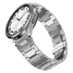 Dual Circle Curved Connection Stainless Steel Watch Band - Image 4