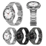 Dual Circle Curved Connection Stainless Steel Watch Band - Image 2