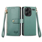 Love Zipper Lanyard Leather Phone Case, For Xiaomi Redmi Note 13 Pro+ - Image 4
