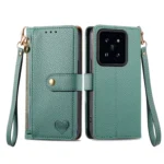 Love Zipper Lanyard Leather Phone Case, For Xiaomi 14 Pro, For Xiaomi 14, For Xiaomi Redmi 13C - Image 4