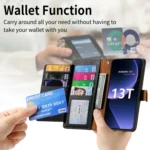 Love Zipper Lanyard Leather Phone Case, For Xiaomi 14 Pro, For Xiaomi 14, For Xiaomi Redmi 13C - Image 2