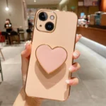 Electroplating Love Heart Holder TPU Phone Case, For iPhone 13 mini, For iPhone 12, For iPhone 12 Pro Max