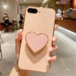 Electroplating Love Heart Holder TPU Phone Case, For iPhone 7 Plus / 8 Plus