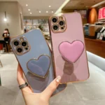 Electroplating Love Heart Holder TPU Phone Case, For iPhone 7 Plus / 8 Plus - Image 4