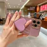 Electroplating Love Heart Holder TPU Phone Case, For iPhone 7 Plus / 8 Plus - Image 5