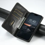 Suteni J02 Oil Wax Wallet Leather Phone Case, For iPhone 16 Pro Max, For iPhone 16 Pro, For iPhone 16 Plus, For iPhone 16 - Image 5