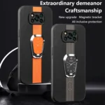 Magnetic Litchi Leather Back Phone Case with Holder, For Xiaomi Poco X3 / X3 Pro, For Xiaomi Redmi 9C, For Xiaomi Mi CC9 Pro - Image 3