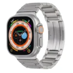 Stainless Steel H-Shaped Fold Buckle Watch Band, For Apple Watch SE 2023 44mm, For Apple Watch SE 2023 40mm, For Apple Watch Ultra 2 49mm, For Apple Watch Series 9 45mm, For Apple Watch Series 9 41mm