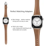 Plain Leather Butterfly Buckle Watch Band, For Apple Watch SE 2023 40mm - Image 7