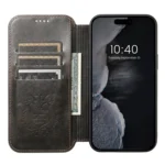 Suteni J05 Leather Magnetic MagSafe Phone Case, For iPhone 15 Pro, For iPhone 15 Plus, For iPhone 15 - Image 4