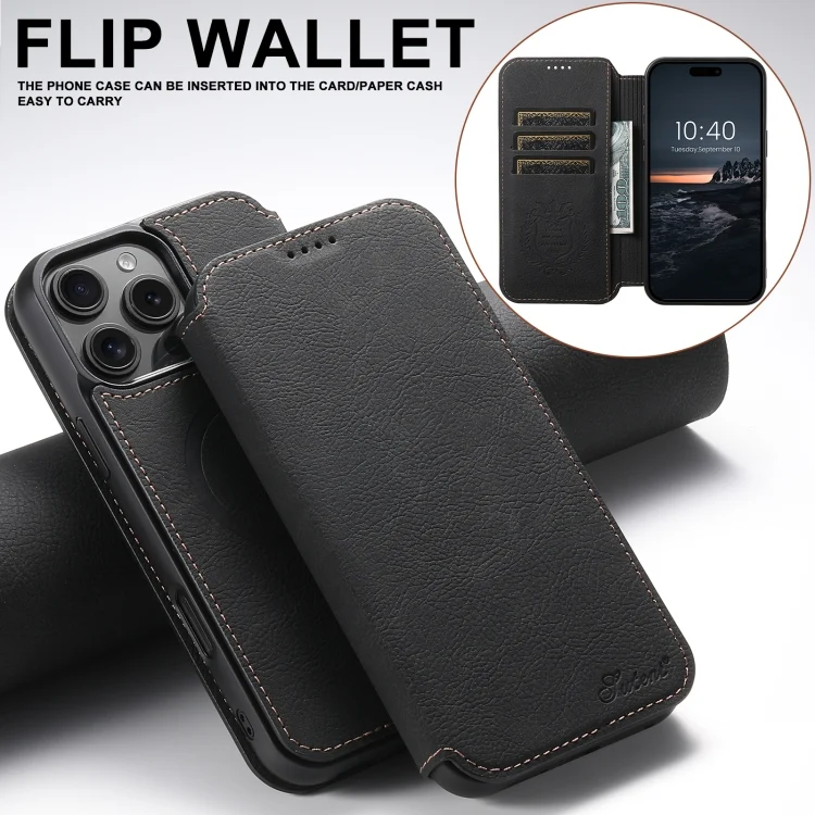 SYA002464808A_2.webp Suteni J06 Retro Matte Litchi Texture Leather MagSafe Phone Case, For iPhone 16 Pro Max, For iPhone 16 Pro, For iPhone 16 Plus, For iPhone 16, For iPhone 15 Pro Max, For iPhone 15 Pro - Image 5