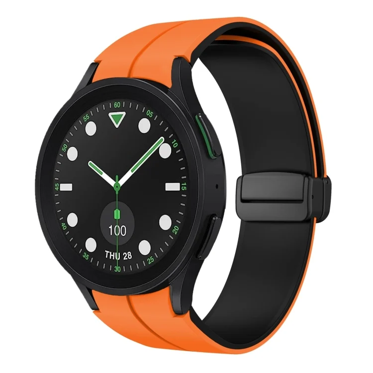 Two Color Magnetic Folding Buckle Silicone Watch Band