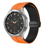 Two Color Magnetic Folding Buckle Silicone Watch Band