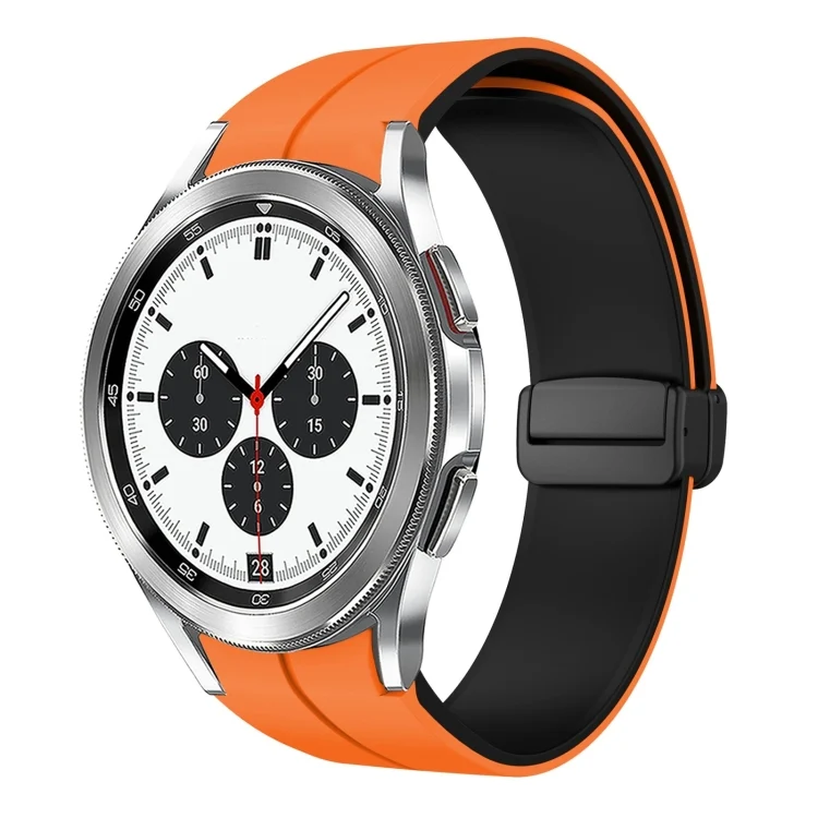 Two Color Magnetic Folding Buckle Silicone Watch Band