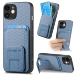 Carbon Fiber Card Bag Fold Stand Phone Case, For iPhone 11, For iPhone 11 Pro, For iPhone XR, For iPhone XS Max