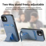 Carbon Fiber Card Bag Fold Stand Phone Case, For iPhone 11, For iPhone 11 Pro, For iPhone XR, For iPhone XS Max - Image 7