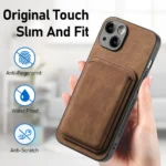 Retro Leather Card Bag Magnetic Phone Case, For iPhone 14 Pro, For iPhone 14 Pro Max, For iPhone 13 Pro Max - Image 7