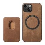 Retro Leather Card Bag Magnetic Phone Case, For iPhone 15, For iPhone 14 Plus, For iPhone 14 - Image 4