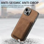 Retro Leather Card Bag Magnetic Phone Case, For iPhone 15 Pro Max, For iPhone 15 Pro, For iPhone 15 Plus - Image 6