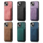 Retro Leather Card Bag Magnetic Phone Case, For iPhone 15 Pro Max, For iPhone 15 Pro, For iPhone 15 Plus - Image 2