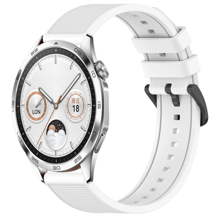 22mm Textured Silicone Solid Color Watch Band
