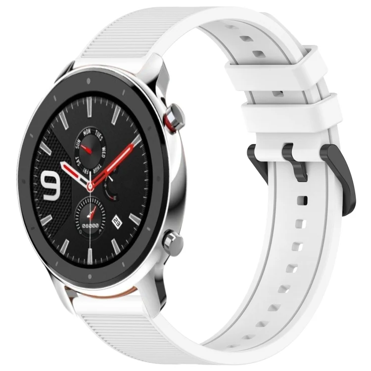 22mm Textured Silicone Solid Color Watch Band