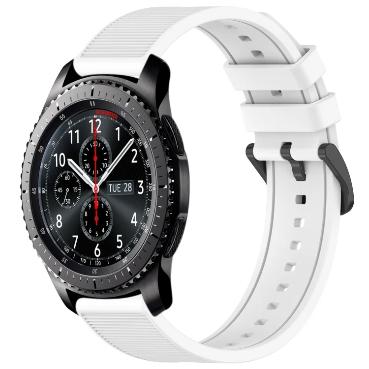 22mm Textured Silicone Solid Color Watch Band