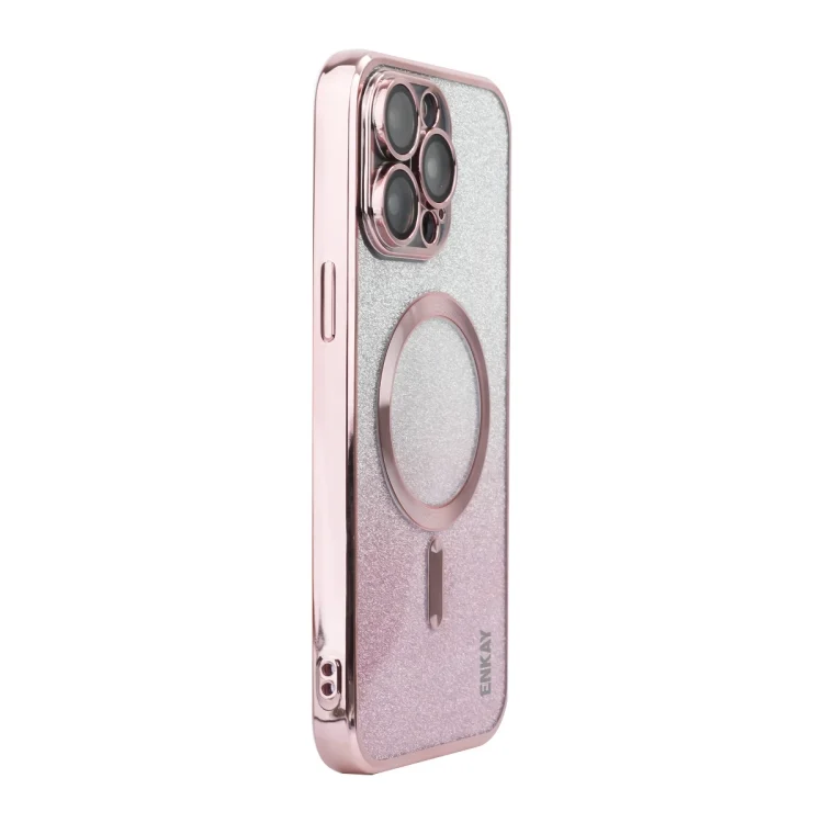 ENKAY Hat-Prince Magnetic Glitter Plated Shockproof Phone Case with Lens Film, For iPhone 13 Pro Max, For iPhone 13 Pro