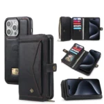 Multi-functional Zipper Wallet Leather Phone Case, For iPhone 15 Pro Max, For iPhone 15 Pro, For iPhone 15 Plus, For iPhone 15, For iPhone 14 Plus