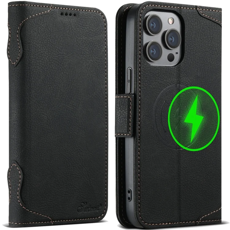 SUTENI J07 Multifunctional Horizontal Flip Magsafe Leather Phone Case, For iPhone 12 / 12 Pro