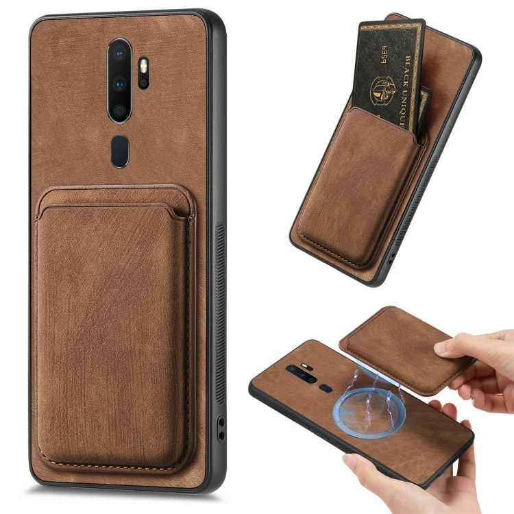 Retro Leather Card Bag Magnetic Phone Case, For OPPO A9 2020 / A5 2020
