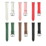 For Samsung Galaxy Watch Fit 3 Leather Sewing Thread Pin Buckle Watch Band - Image 2