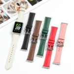 For Samsung Galaxy Watch Fit 3 Leather Sewing Thread Pin Buckle Watch Band - Image 3