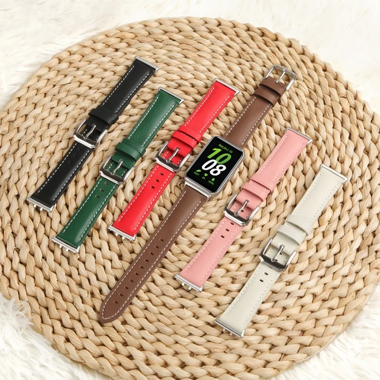 SYA0025054_B3.webp For Samsung Galaxy Watch Fit 3 Leather Sewing Thread Pin Buckle Watch Band - Image 4