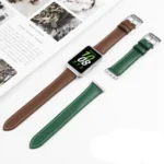 For Samsung Galaxy Watch Fit 3 Leather Sewing Thread Pin Buckle Watch Band - Image 5