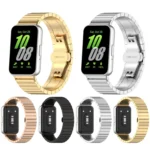 For Samsung Galaxy Fit 3 SM-R390 One Bead Stainless Steel Metal Watch Band - Image 2