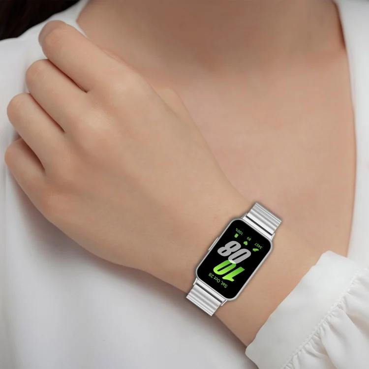 SYA0025082_B5.webp For Samsung Galaxy Fit 3 SM-R390 One Bead Stainless Steel Metal Watch Band - Image 6