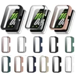 For Samsung Galaxy Fit 3 SM-R390 PC + Tempered Glass Film Integrated Watch Protective Case - Image 2
