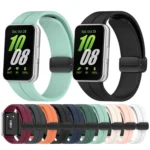 For Samsung Galaxy Fit 3 SM-R390 Magnetic Folding Buckle Silicone Watch Band - Image 2