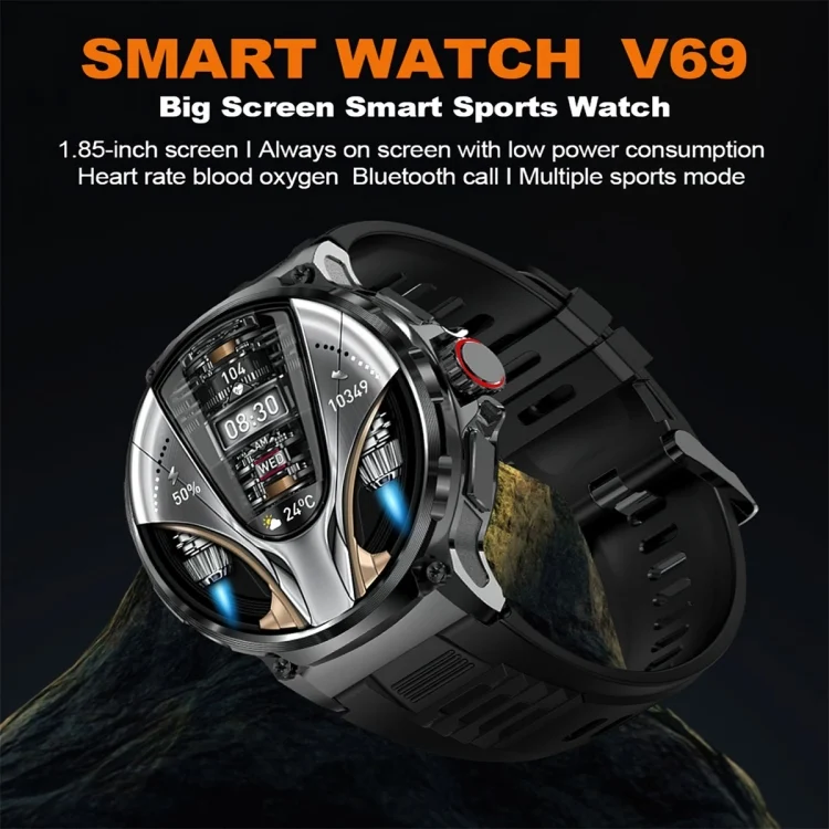 SYA0025152_B1.webp V69 1.85 inch Color Screen Smart Watch, Support Bluetooth Call / Heart Rate / Blood Pressure / Blood Oxygen Monitoring - Image 2