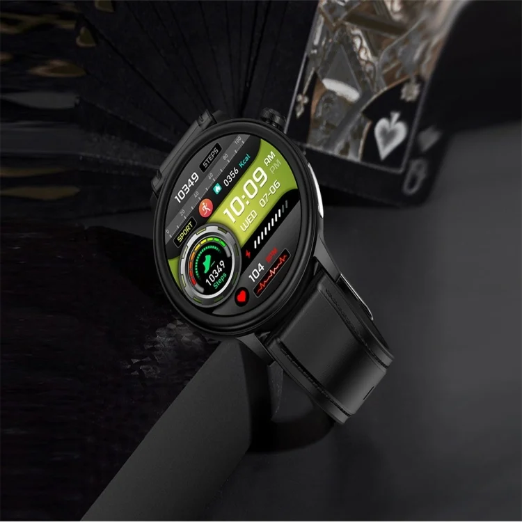SYA0025266_B6.webp ET470 1.39 inch Color Screen Smart Watch Leather Strap, Support Bluetooth Call / ECG - Image 7