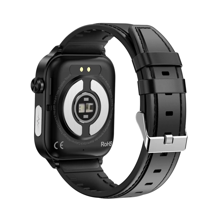SYA002527301A_3.webp ET570 1.96 inch Color Screen Smart Watch Leather Strap, Support Bluetooth Call / ECG - Image 10