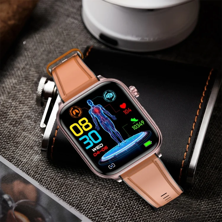 SYA0025273_B6.webp ET570 1.96 inch Color Screen Smart Watch Leather Strap, Support Bluetooth Call / ECG - Image 7
