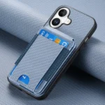 Carbon Fiber Vertical Flip Wallet Stand Phone Case, For iPhone 16, For iPhone 15 Pro Max, For iPhone 15 Pro, For iPhone 15 Plus - Image 3