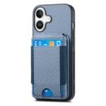 Carbon Fiber Vertical Flip Wallet Stand Phone Case, For iPhone 16, For iPhone 15 Pro Max, For iPhone 15 Pro, For iPhone 15 Plus - Image 4